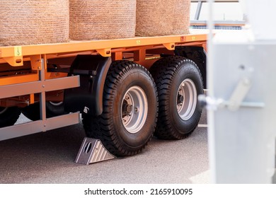 Transportation Of Hay Bales Using A Platform. Large Volume For Transportation