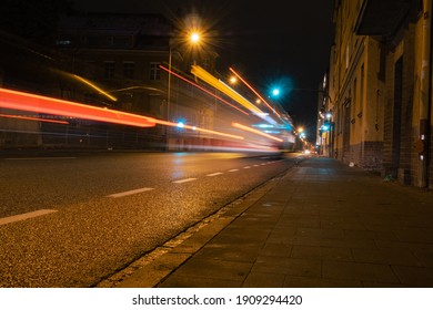 Transportation On A Longexposure Night Low Light Photo