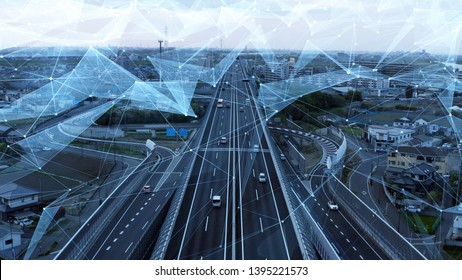 Transportation and technology concept. ITS (Intelligent Transport Systems).