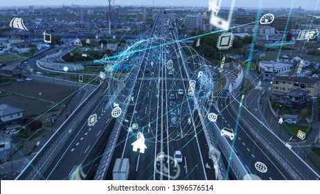 Transportation and technology concept. ITS (Intelligent Transport Systems). - Shutterstock ID 1396576514