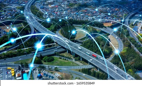 Transportation and technology concept. ITS (Intelligent Transport Systems). Mobility as a service.