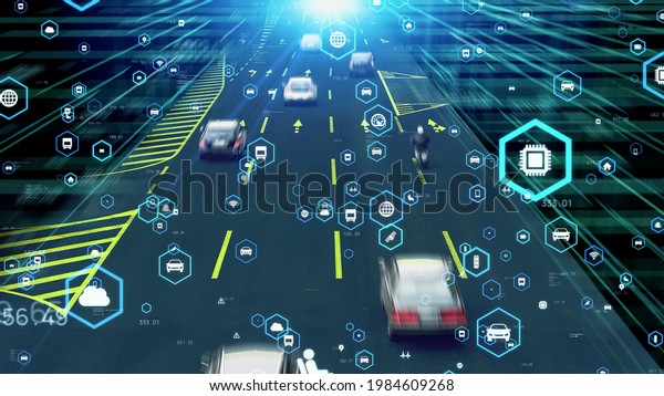 Transportation and technology
concept. ITS (Intelligent Transport Systems). Mobility as a
service.