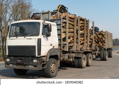 217 Work truck on forest road with driver Images, Stock Photos ...