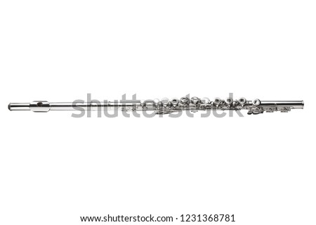 transverse flute isolated on white background with copy space and clipping path included