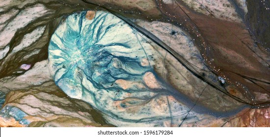 Trapped Jellyfish, Abstract Photography Of The Deserts Of Africa From The Air, Aerial View Of Desert Landscapes, Genre: Abstract Naturalism, From The Abstract To The Figurative, Contemporary Photo Art