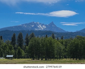 Trapper Peak in the Bitterroot Range from US-93 SSE of Darby, MT 