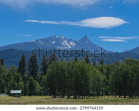 Trapper Peak in the Bitterroot Range from US-93 SSE of Darby, MT 