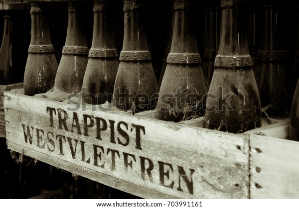 Trappist Westvleteren Beer - Old Beer Bottles. Poperinge, Belgium. June 2012.  