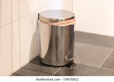 Trash Bin In A Bathroom - Simple And Small