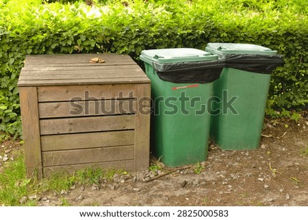 trash can, bin, container, green, receptacle, nature, yard, park, nice, bins, garbage bin, clean