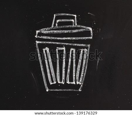 trash can delete bin drawn chalk stock photo edit now 139176329