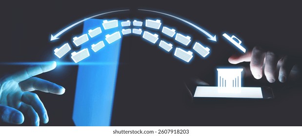 Trash can and files. Delete files