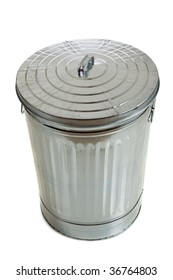 Trash Can With Lid On White