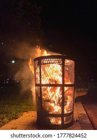 Trash Can Lit On Fire