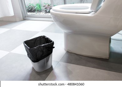 Trash Can In The Toilet