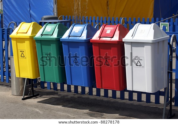 Trash Containers Garbage Separation Stock Photo (Edit Now) 88278178