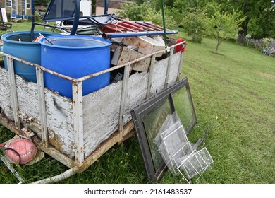 Trash And Scrap Metal On A Trailer