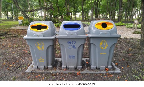 Trash Sorting Waste Before Disposal Park Stock Photo 450996673 ...