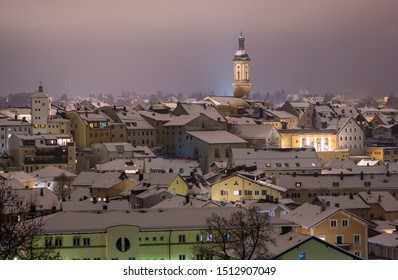 Traunstein In Winter At Night