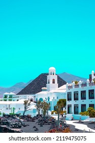 Travel Aesthetic Wallpaper. Tropical Plant And Architecture. Canary Island. Lanzarote