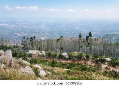 Travel to Algarve Portugal - view of Serra de Monchique (Monchique Mountain Range) near Parque da Mina