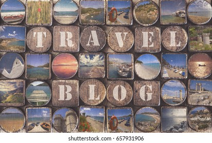 Travel Blog Background Concept On A Wooden Board