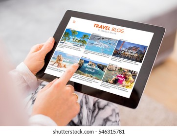 Travel Blog On Tablet Computer