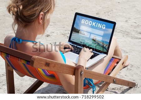 travel booking concept, tours, hotels and tickets online reservation