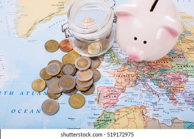 Travel Budget Money On Your Map.