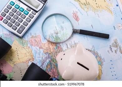 Travel Budget Money On Your Map.