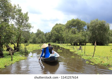 Travel By Boat In Tra Su Forest