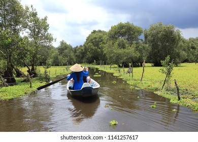 Travel By Boat In Tra Su Forest