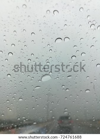 Travel by car in raining day