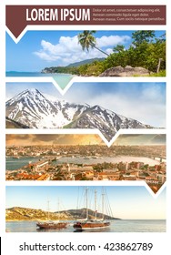 Travel Collage. Can Be Used For Cover Design, Brochures, Flyers. With Space For Text