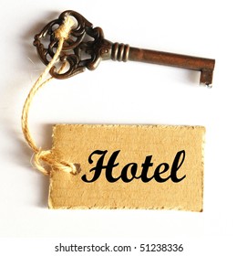 Travel Concept With Hotel Key And Tag Or Label