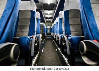 travel concept, row of seats, seats in passenger bus