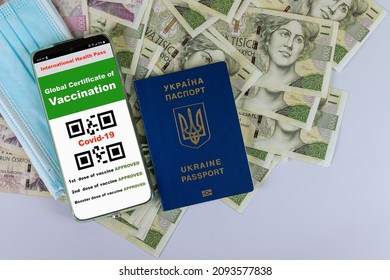 Travel to the Czech with a smartphone digital Covid-19 health passport and Ukraine passport, ceska koruna currency
