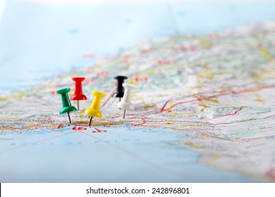 Travel Destination Points On A Map