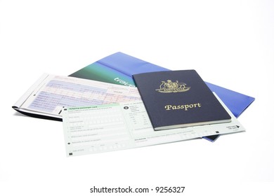 Travel Documents On White Background