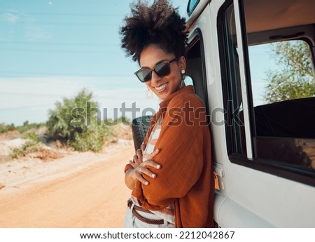 Similar – Image, Stock Photo Happy black young woman inviting with open hands