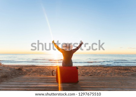 Similar – Image, Stock Photo People watching the sunset