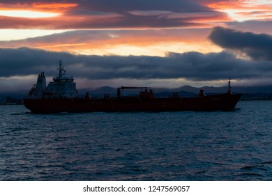 Travel  - Iceland Trip. Beautiful Sunrise taken on board a vessel out in the sea.  - Shutterstock ID 1247569057