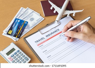 Travel  insurance form with model and policy document 
