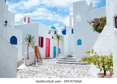Travel mediterranean aegean of traditional cycladic Santorini white houses - Shutterstock ID 1957671064