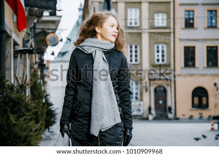 Similar – Attractive blond woman leaving her workplace