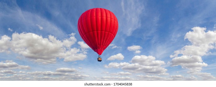 travel online, red balloon flies through the beautiful sky - Powered by Shutterstock