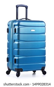 Travel suitcase isolated on white background.