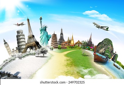 Travel the world monument concept - Shutterstock ID 249702325