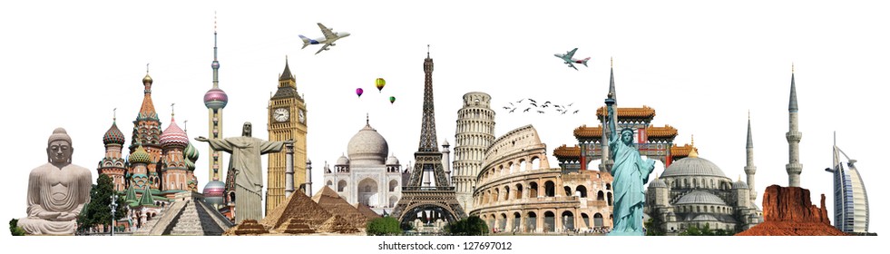 Travel The World Monuments Concept