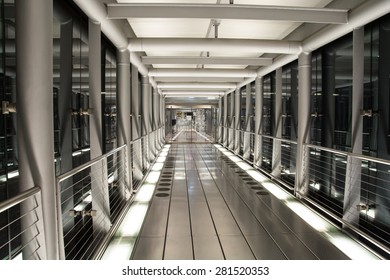 Travelator Tunnel in Airport Concourse - Shutterstock ID 281520353